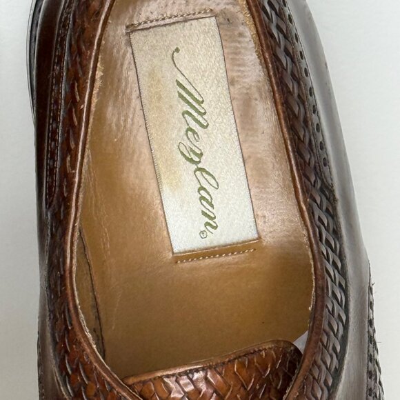 Mezlan Mens Dress Shoes Woven Leather Genuine Crocodile Croc Brown Size 11 W main image 6